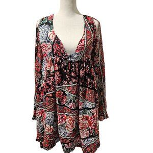 Jaase Woman Babydoll Boho Chic Mini Dress XS Festival Cottagecore Artisanal Core